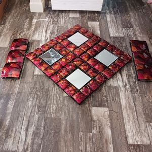 Hanging wall decor, mirrors and matching plated wall decor